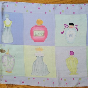Vintage Purple Perfume Print Scarf, 54&quot; x 15&quot;