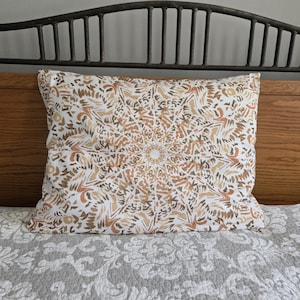 Vintage Handmade Olive, Orange, Mustard Yellow Batik Print Standard Pillowcase