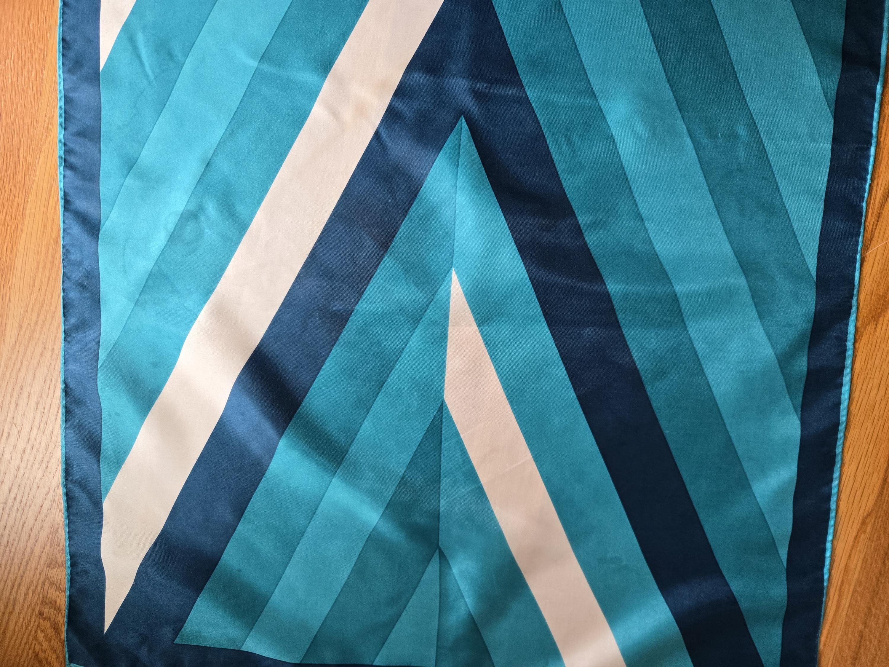 Vintage Vera Blue and White Abstract Square Scarf - Etsy