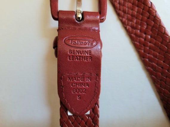 Vintage Talbots Red Leather Braided Belt Size S - image 5