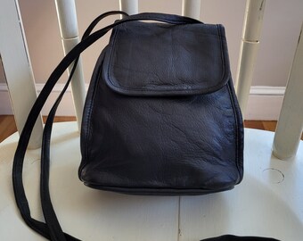 blue and black purse