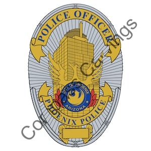 Fichiers vectoriels d'insigne d'officier de police de Phoenix, dxf eps svg ai