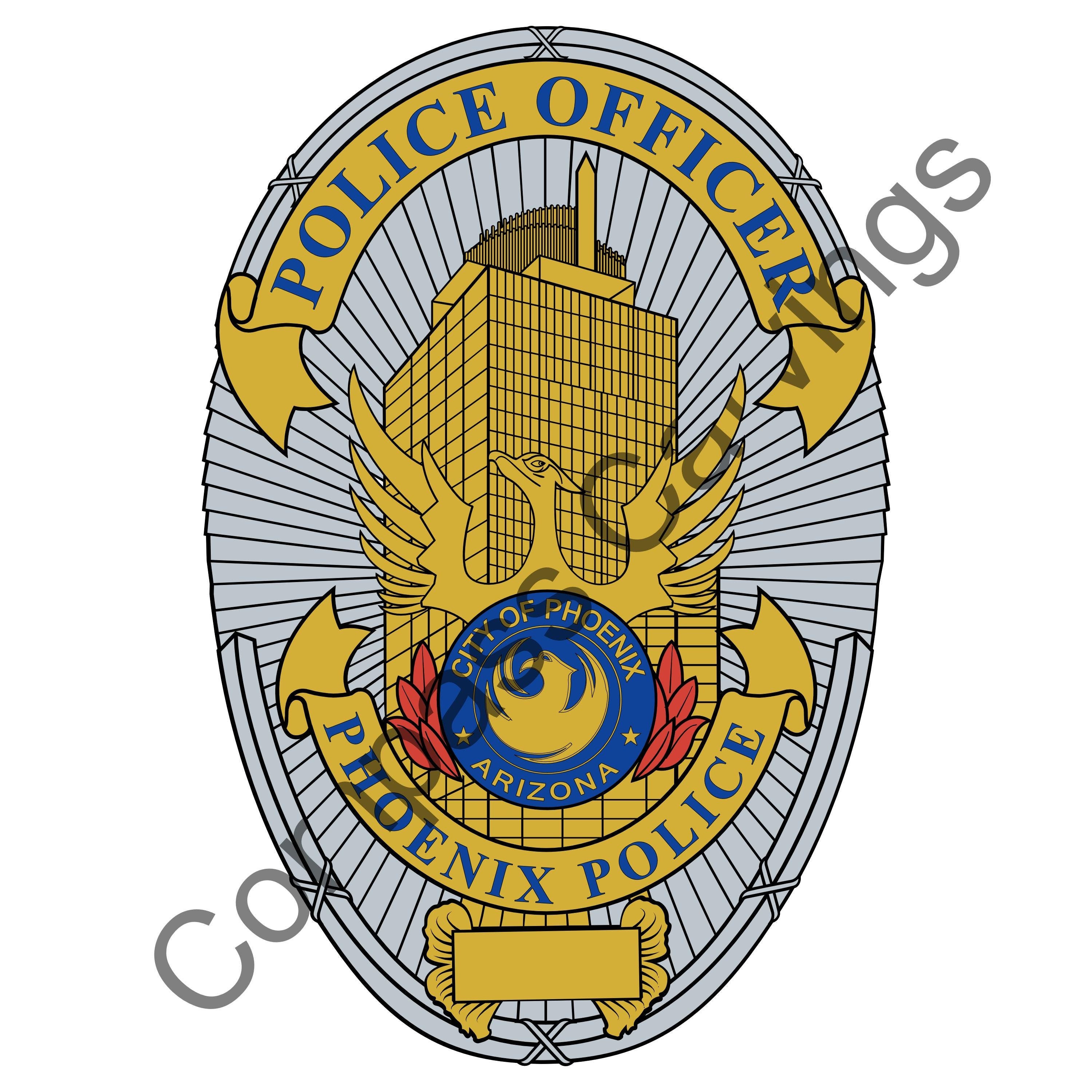 Phoenix Police Officer Badge Vector Files, dxf eps svg ai