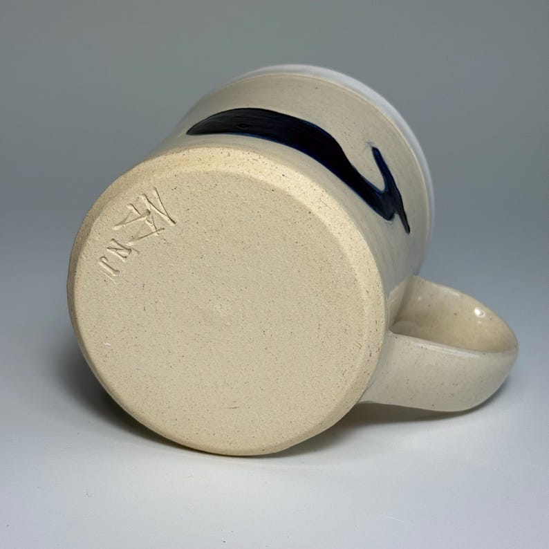 Taza de ballena, taza hecha a mano, taza náutica, taza de café, taza de cerámica, linda ballena imagen 7