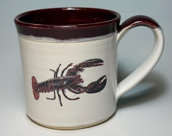 Taza de langosta, taza hecha a mano, taza de cerámica, regalo de inauguración de casa, café, taza de café única, taza de cerámica, náutico, regalos únicos, regalos náuticos