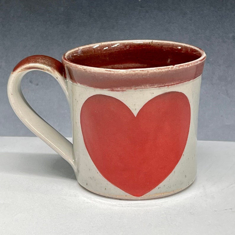 Heart Mug Stoneware Mug Coffee Mug Ceramics Mug Unique Etsy
