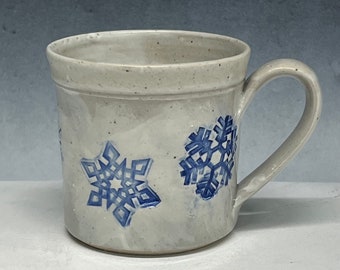 Snowflake Mug, Snowflakes, Holiday Gift, Holiday Mug, Snow, Coffee Mug, Unique Mug, Pottery Mug, Merry Christmas, Holiday Gift, Christmas