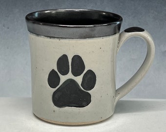 Pawprint Mug, Stoneware Mug, Handmade Mug, Ceramic Mug, Dog Mom, Housewarming Gift, Coffee Mug, Unique Mug, Pottery Mug, Pet Gift, Dog Paws