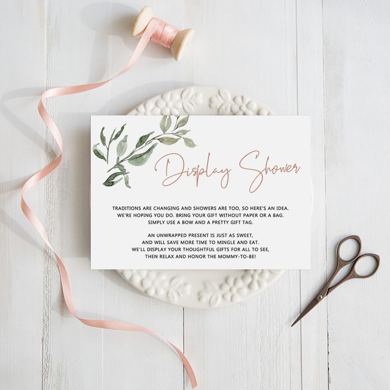 Greenery Unwrapped Baby Shower Gift Card Printable Template Etsy