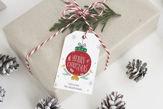 Editable Christmas Tags Printable, Christmas Tags Download, Christmas Gift Tag Printable Instant Download, Merry Christmas Tag - IDE002H Il_570xn