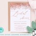 Rose Gold Bridal Shower Invitation Template, Bridal Shower Invite, Wedding Bride Shower Printable Template Instant Download Corjl : IDB029W 