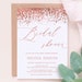 Rose Gold Bridal Shower Invitation Template, Bridal Shower Invite, Rose Gold Wedding Shower Printable Template Instant Download : IDB029W 