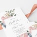 Blush Pink Floral Bridal Shower Invitation Template, Bridal Shower Invite, Floral Wedding Shower Printable Template, Custom Invite : IDB025W 