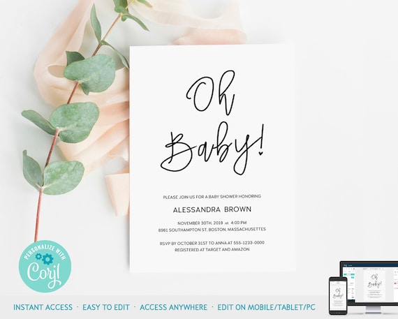 coed baby shower invitation templates