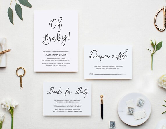 modern baby shower invites