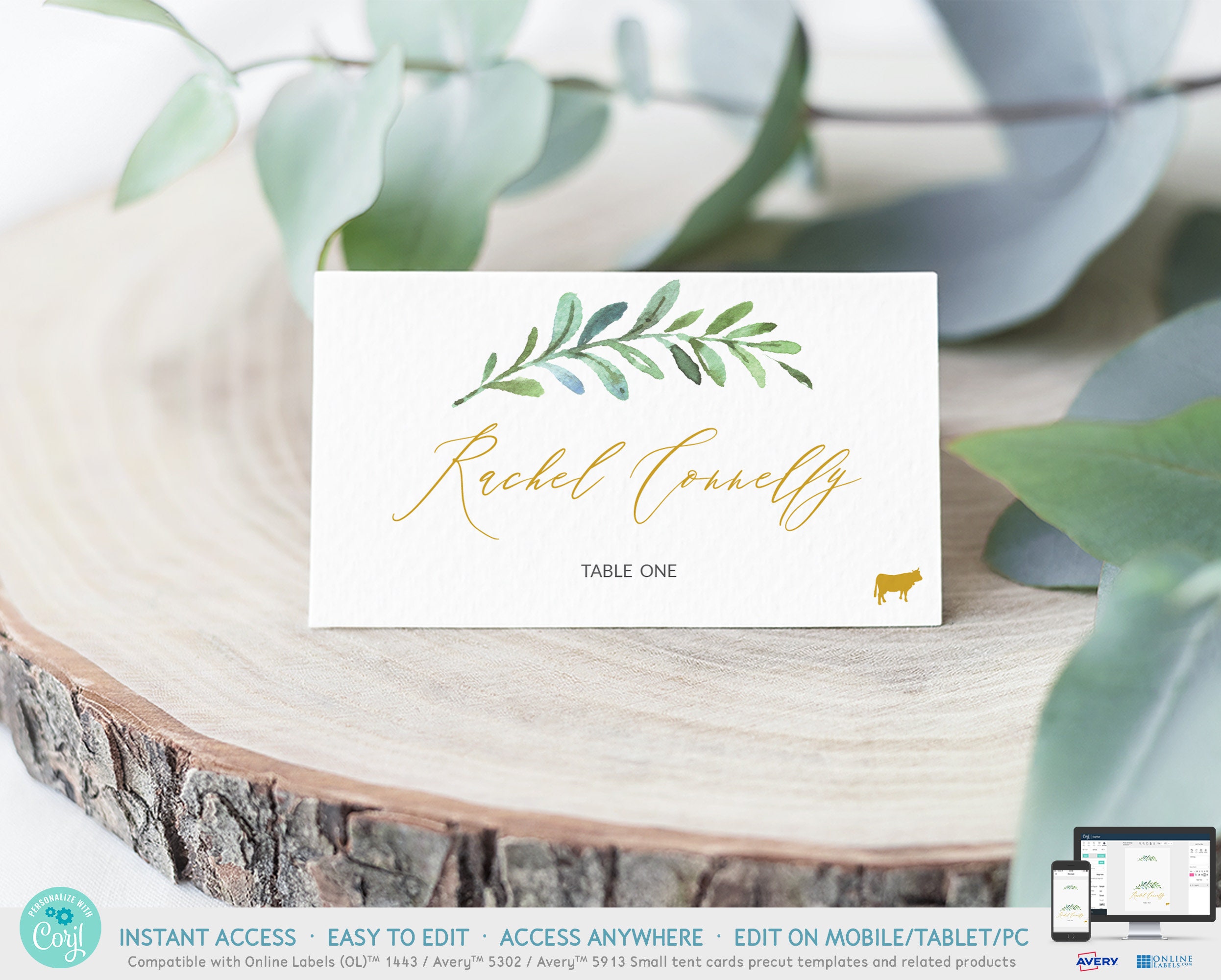 Place Cards With Meal Choice Template Place Cards With Meal Choice Template