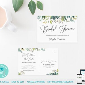 bridal shower postcard invitations
