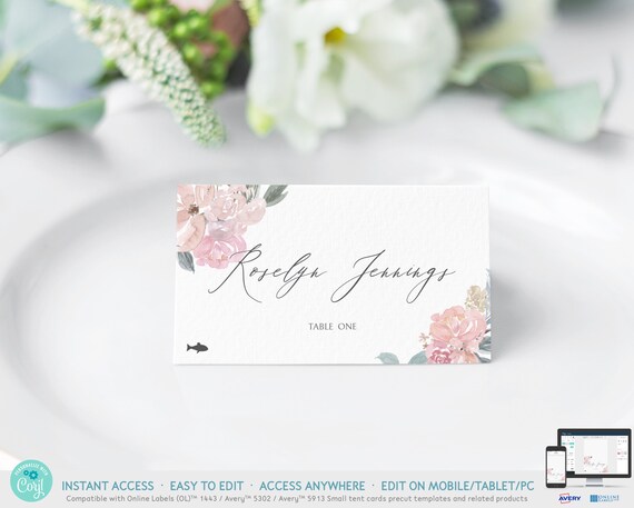 Blush Floral Wedding Place Cards Template With Meal Choice Printable Wedding Name Cards Folded Wedding Table Setting Place Cards Idb025j By Inlove Digital Design Catch My Party Blush Floral Wedding Place Cards Template With Meal Choice Printable Wedding Name Cards Folded Wedding Table Setting Place Cards Idb025j By Inlove Digital Design Catch My Party