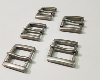 Belt Buckle Lot- 5 Belt Buckles - Brushed Nickel Plated 1-1/4" Wide