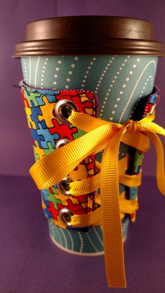 Coffee Corset Autism Awareness Puzzle Pieces