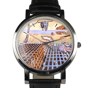 Salvador Dalí Watch: Leather Strap, Surrealist Art Design