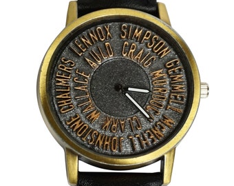 Lisbon Lions Watch: Handmade Leather Strap, 3D Gold Numerals