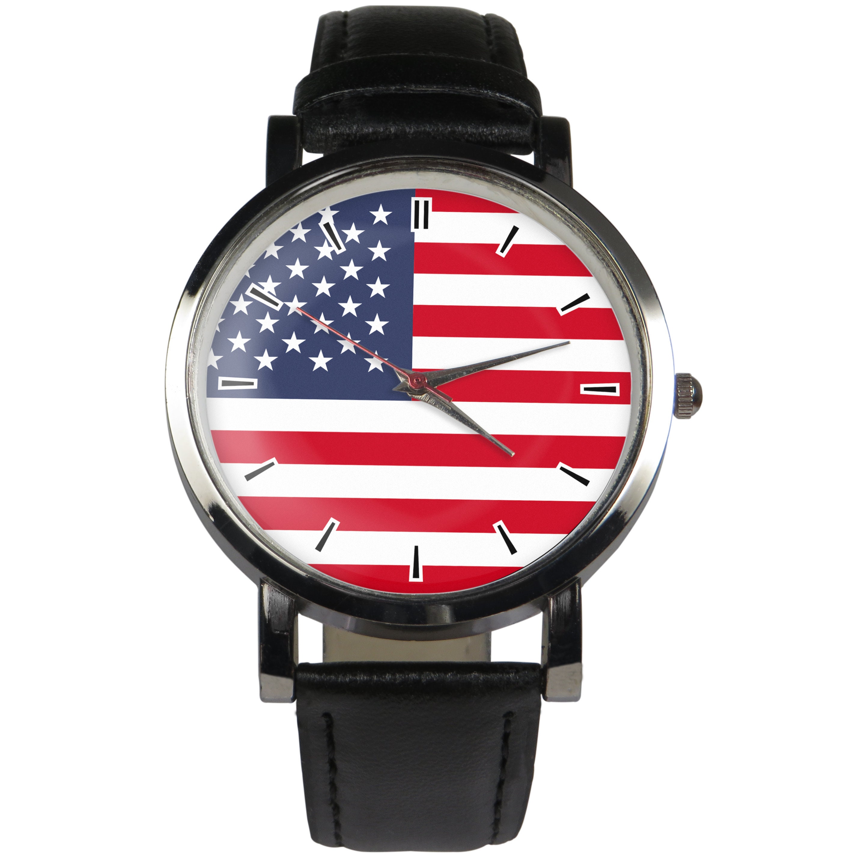 USA Flag Wristwatch. Classy & Stylish Watch. Black or Brown  display picture 3