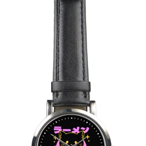 Ramen Cat Watch: Japanese Leather Strap, Quartz Movement bild 3
