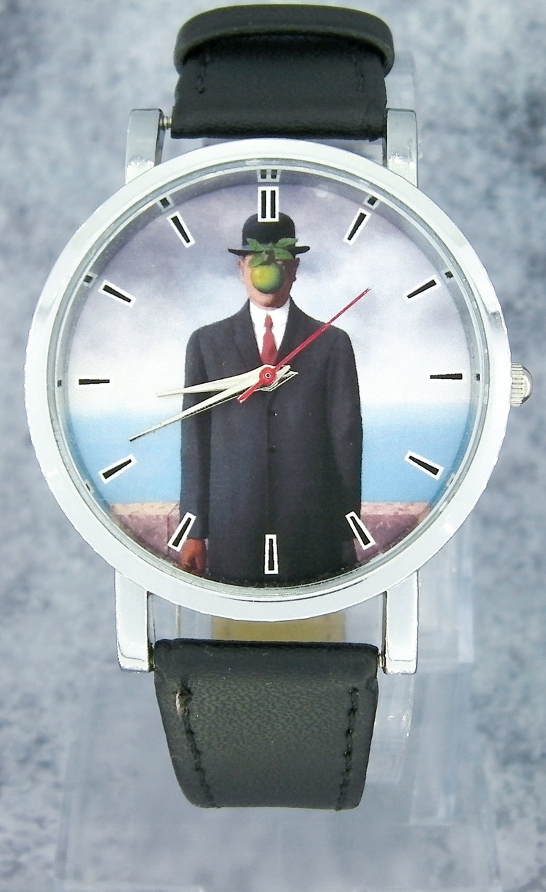 The Son of Man wristwatch. Minimalist/understated design. Black leather strap. Unique watch design bild 1
