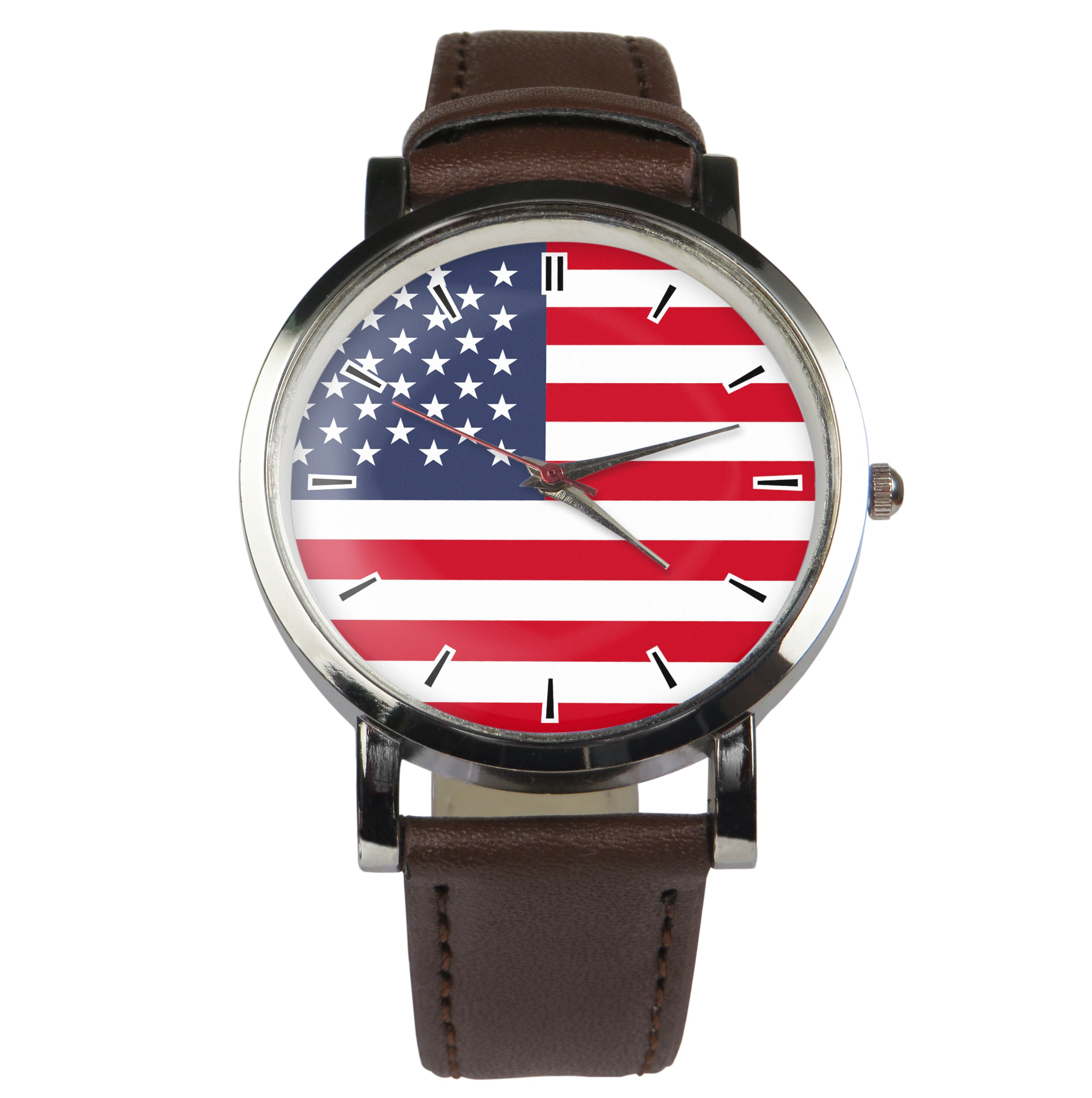 USA Flag Wristwatch. Classy & Stylish Watch. Black or Brown - Etsy UK