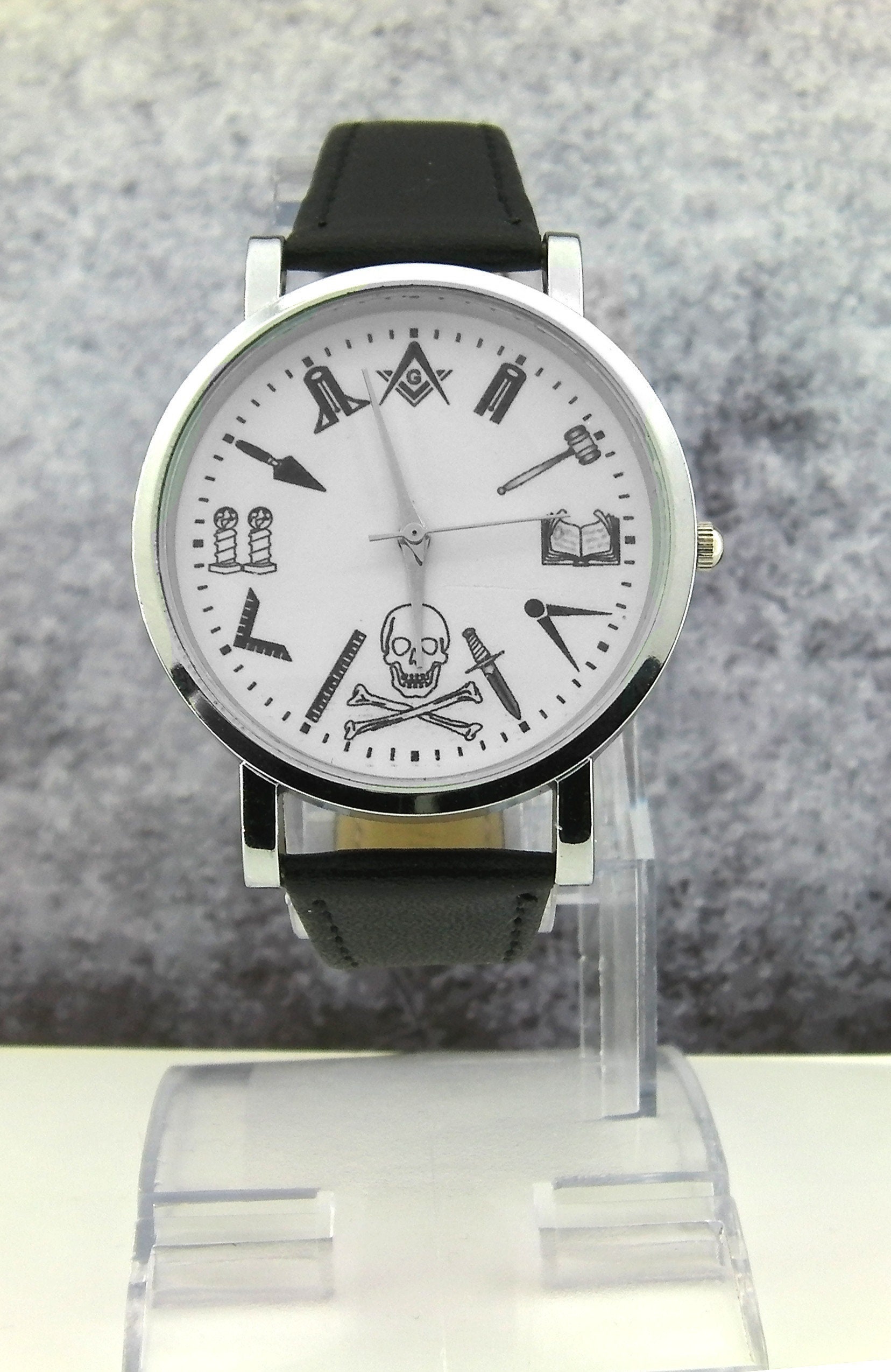 Masonic Wristwatch. Unique Design. Black Leather Strap Etsy UK