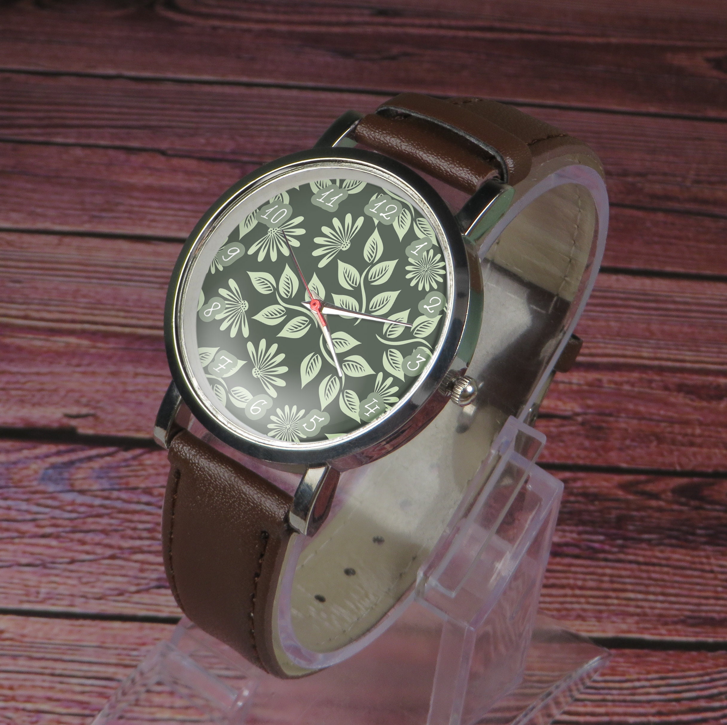 Brown Flower Watch ? FOSSIL FLOWERS ANIMATE VINTAGE QUARTZ WATCH $ 238 USD  main image 4