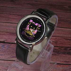 Ramen Cat Watch: Japanese Leather Strap, Quartz Movement bild 5