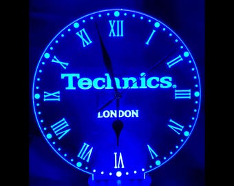 Technics Clock LED sign neon sign Colour changing 3D effect