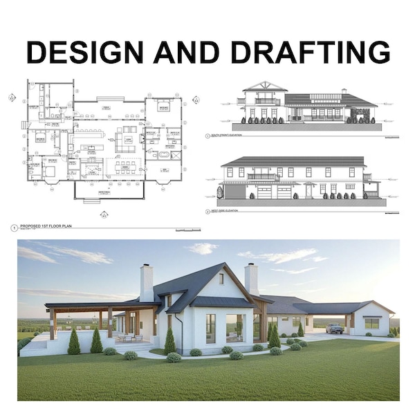 Custom architectural drafting and design services, new build, renovation, remodeling, floor plan, rendering, CAD, 3D, interior, exterior