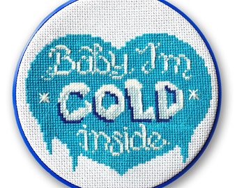 Baby, I'm Cold Inside Advanced Christmas Holiday Parody Cross-stitch Pattern PDF