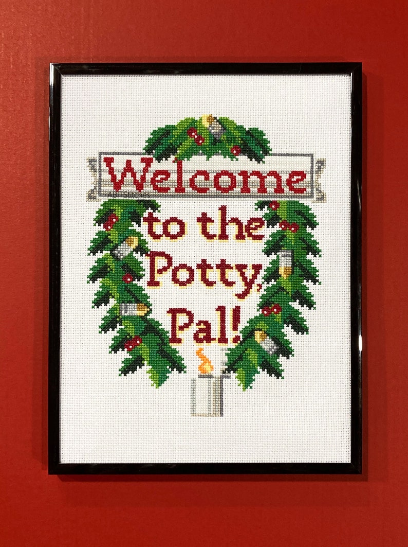 Welcome to the potty, Pal Die Hard 'Welcome to the party, Pal' Christmas Movie Parody Advanced Cross-Stitch Pattern PDF image 1