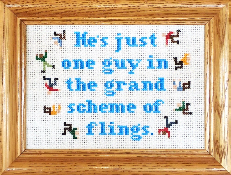 He's Just One Guy in the Grand Scheme of Flings Beginner Cross-stitch PDF image 1