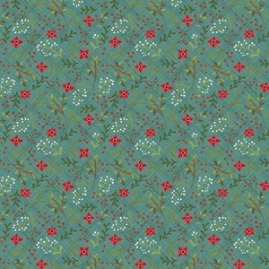 Riley Blake "Snowed In" Berries Teal (C10812) by Heather Peterson