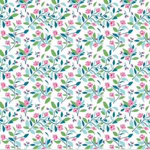 Riley Blake &quot;Fleur&quot; Vines Blue (9872) by Sedef Imer