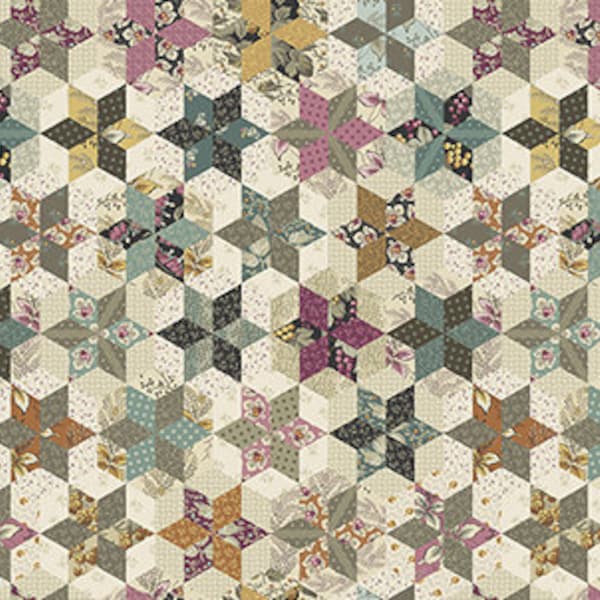 Andover "English Garden" Stardust Sugar and Cream (831-X) by Edyta Sitar from Laundry Basket Quilts