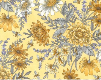 Moda "Honey Lavender" All Over Floral Bees Honey (56083-12) by Deb Strain