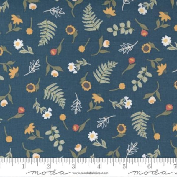 Moda "Flower Pot" Fresh Cut Small Floral Scattered Navy (5162-17) by Lella Boutique