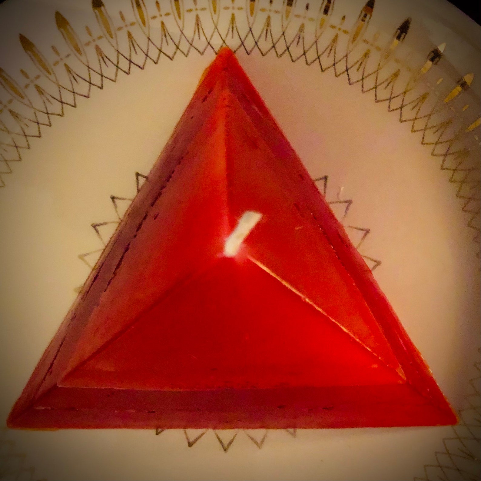 Large Pyramid Candle with Crystal inside Tetrahedron Crystal Etsy