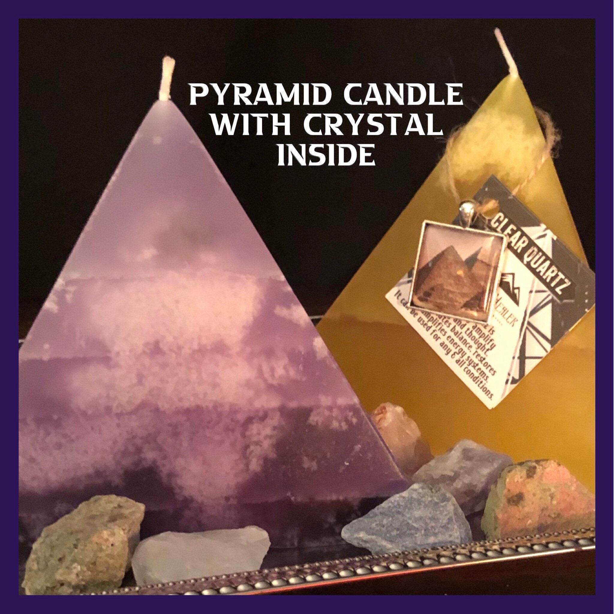 Crystal Pyramid Treasure Candle Crystal infused candle Etsy