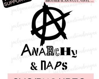 Digital Download- Anarchy & Naps Design For Baby Gifting- Cricut/Silhouette Makers- Baby Shower Gift Idea Rock Punk Metal Fans- Baby Onesie