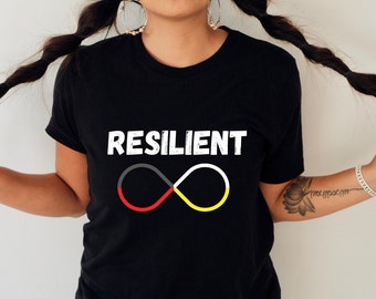 Resilient Tshirt- Metis Medicine Wheel Design Tee, Indigenous Proud Heritage Tshirts- Metis Owned Business