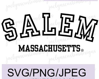 Digital Download- Salem Massachusetts SVG Design For Tshirt, Mug, Sweater DIY- Cricut/Silhouette Makers- Wife Gift Idea Wiccan Pagan Shirt