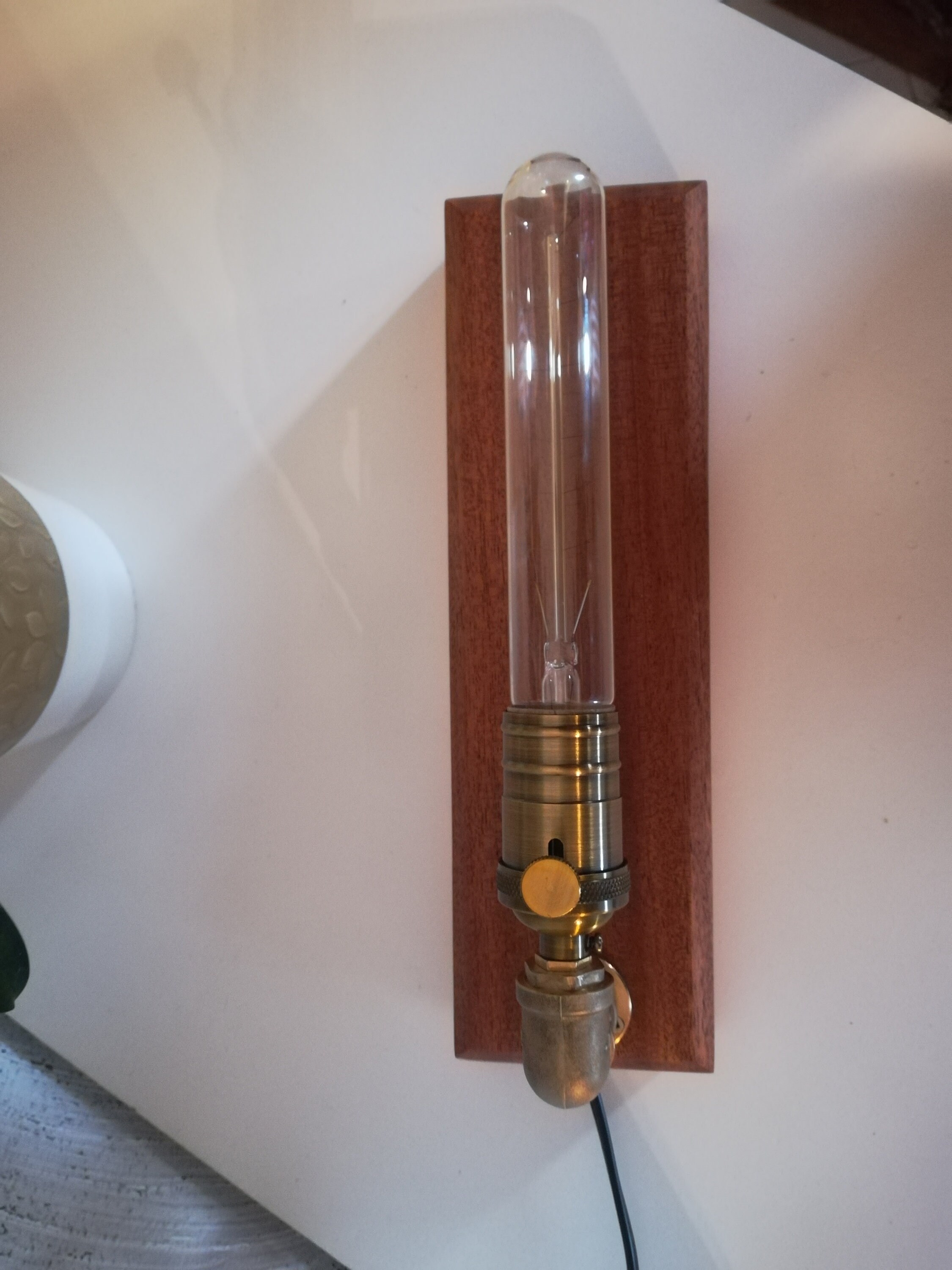 Unique handmade bedside lamp edison bulb T185 switch in holder | Etsy