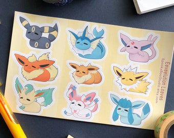 Pokemon Eevee Eeveelution Loaves Sticker Sheet